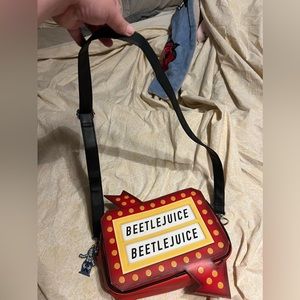 EUC Beetlejuice Loungfly crossbody glows in the dark